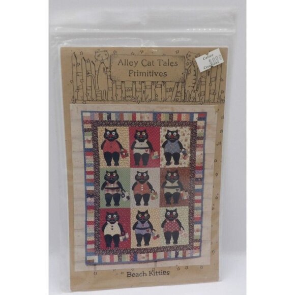 Alley Cat Tales Primitives "Beach Kitties" Quilt Pattern VTG 2002 - Picture 1 of 2